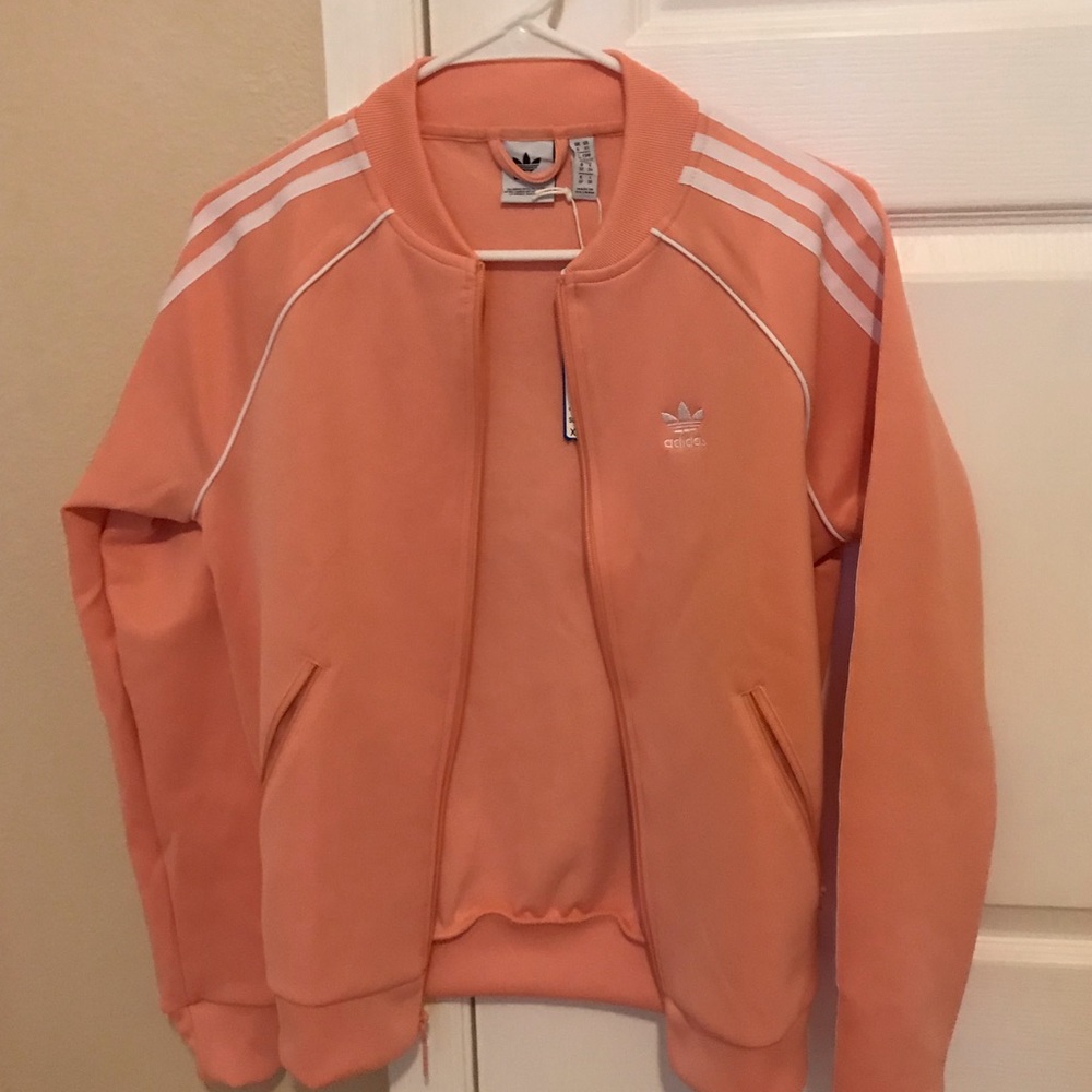 Adidas NWT Women Size XS peach orange jacket